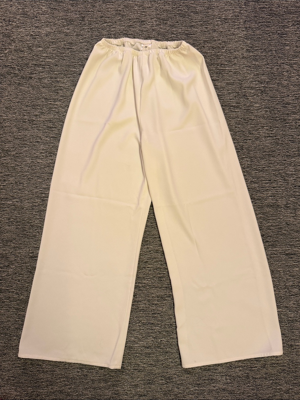 Wide-Leg Cream Women's Pull-On Pants